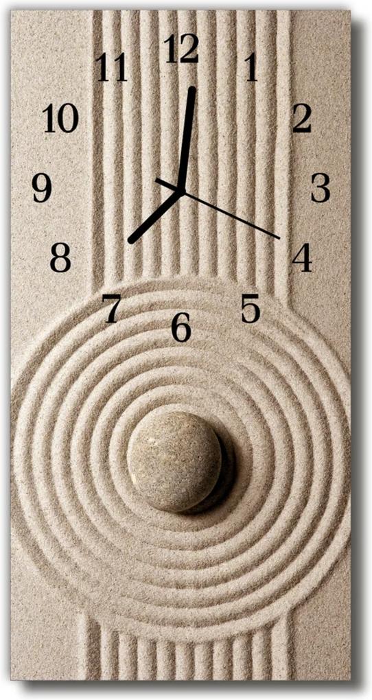 Nástenné hodiny vertikálne  Prírodné kamene pieskovo béžovej