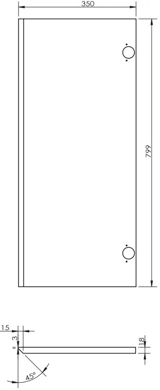 Mexen Orio, kúpeľňový stolík 35 cm, 2 dvierka, biela lesklá, 91A11-03016-2-BF00