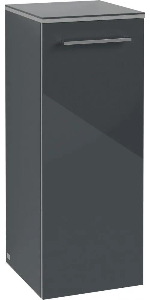 VILLEROY &amp; BOCH Avento závesná bočná skrinka nízka, 1 dvierka, pánty vľavo, 350 x 373 x 890 mm, Crystal Grey, A89500B1