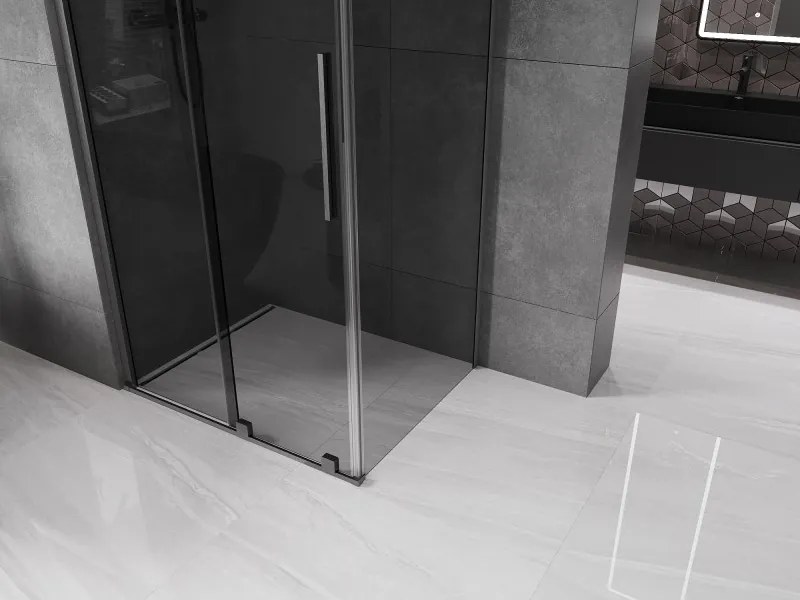 Mexen Velar, sprchový kút s posuvnými dverami 110 x 85 cm, 8mm šedé sklo, grafit brúsený, 871-110-085-41-66