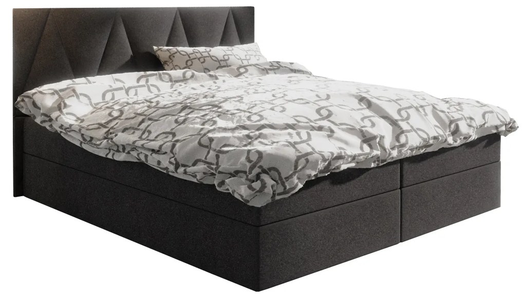 Manželská posteľ  Boxspring 140 cm Fade 3 (čierna) (s matracom a úložným priestorom). Akcia -20%. Vlastná spoľahlivá doprava až k Vám domov. 1046505
