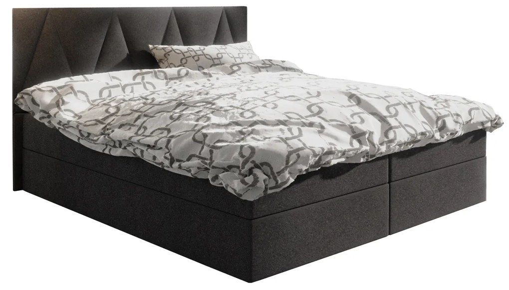 Manželská posteľ Boxspring 140 cm Fade 3 (čierna) (s matracom a úložným priestorom). Vlastná spoľahlivá doprava až k Vám domov. 1046505