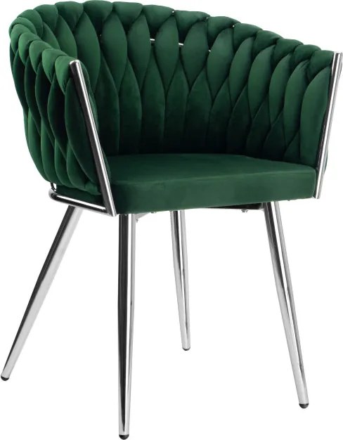 Jedálenská stolička COFTON VELVET tmavozelená