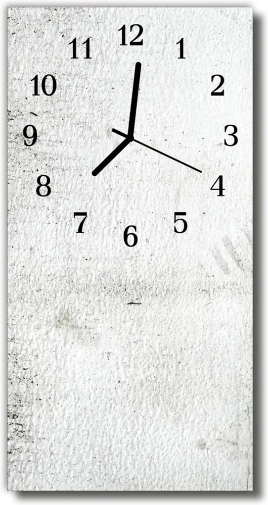 Sklenené hodiny vertikálne  biela stena