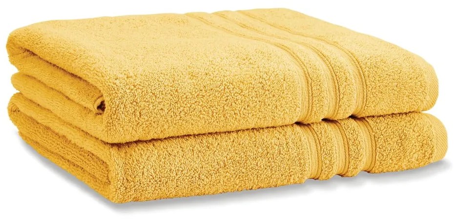 Žlté froté bavlnené osušky v súprave 2 ks 90x140 cm Zero Twist – Catherine Lansfield
