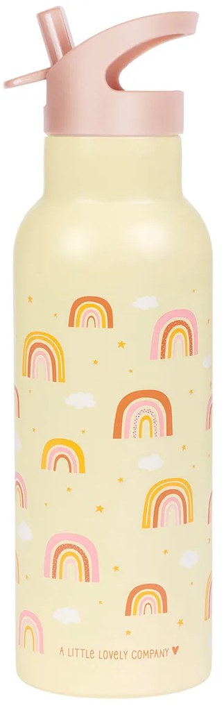 A Little Lovely Company - antikorová fľaša na pitie, 500 ml - dúha