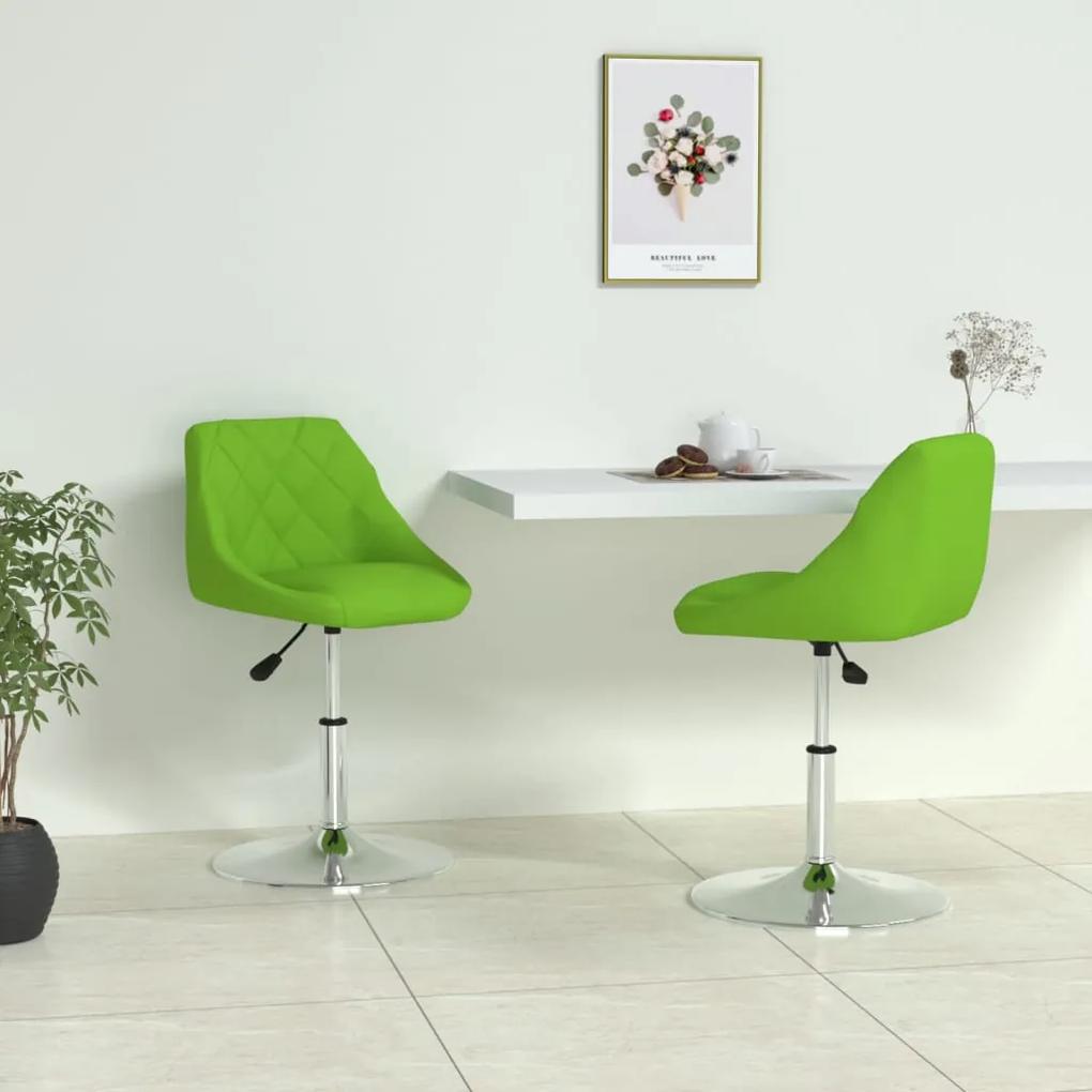 Jedálenské stoličky 2 ks zelené umelá koža