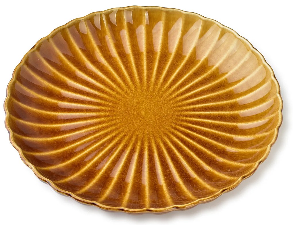 Keramický tanier Evie Honey, (fi) 27 cm, medový, sada 6ks