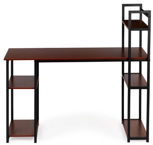 ModernHome Kancelársky písací stôl s regálom - tmavý, PJJCT0005-303