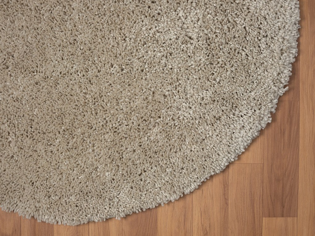 My Flair, Kusový koberec My Shaggy beige kruh, 100x100 (priemer) kruh, béžová, chodba / predsieň