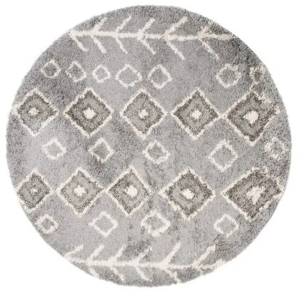 Koberec BOHO L228C tmavosivý / béžový kruh