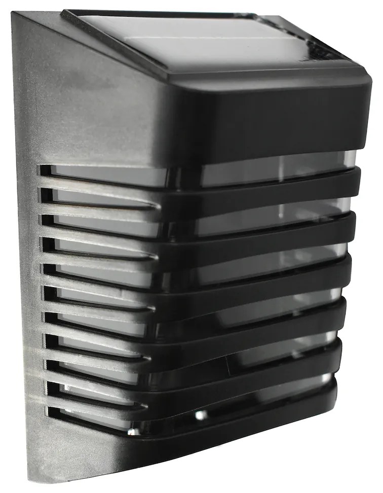 Exteriérové solárne nástenné LED svietidlo Strip, 1x LED 0,12w, čierna