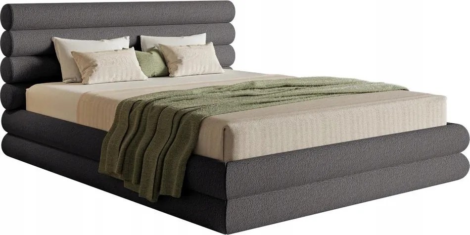 Manželská posteľ 180 cm Buffalo (rošt úl. priest.) (sivá čierna)