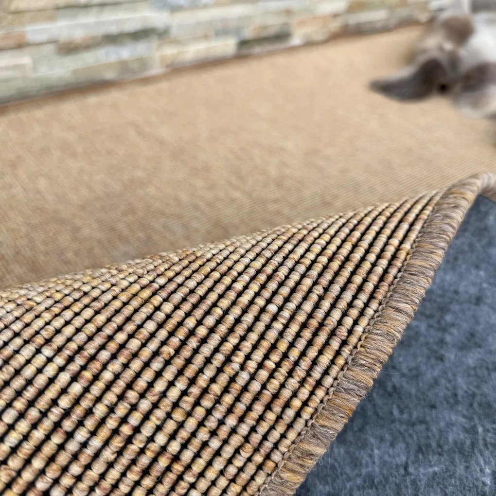 Vopi, Behúň na mieru Nature NEW prírodný, šíre 200 cm, oranžová, kuchyňa