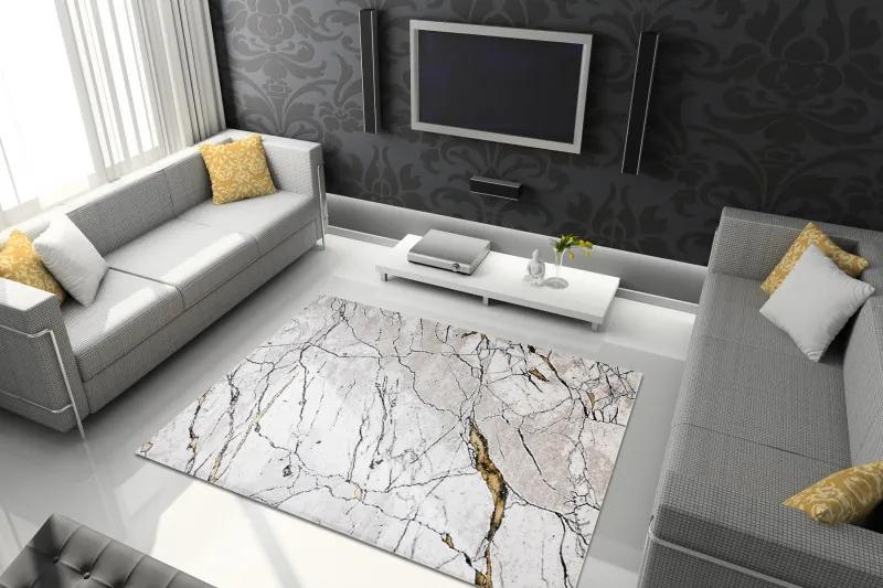 Dywany Łuszczów Kusový koberec Gloss 529A 53 3D mramor ivory/beige - 160x220 cm