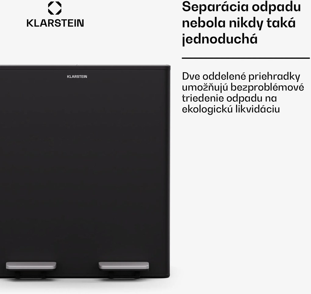 Klarstein EcoVista, odpadkový kôš s kompostérom, 40 l + 3 l/kôš + kompostér, Soft-Close
