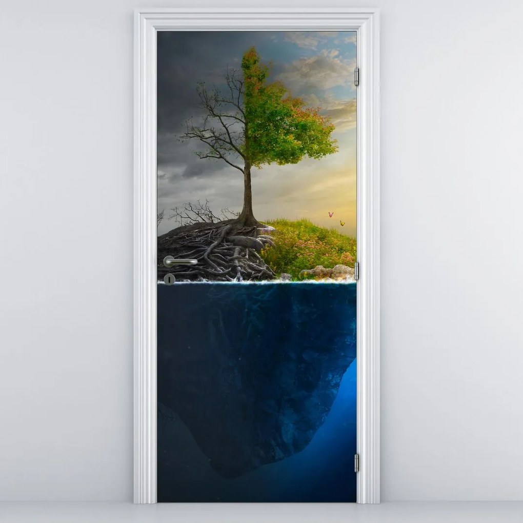 Fototapeta na dvere - Znázornenie dvoch strán (95x205cm)