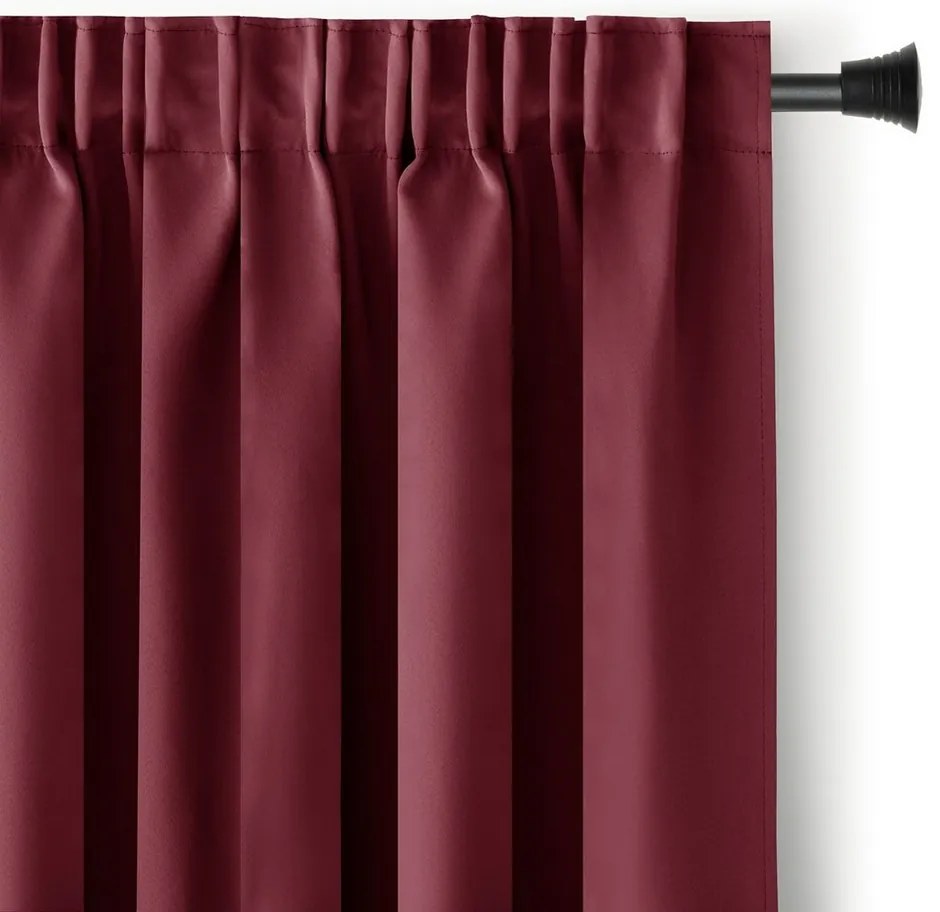 Restilo Záves Blackout Oxford Pleat vínová, 140 x 245 cm