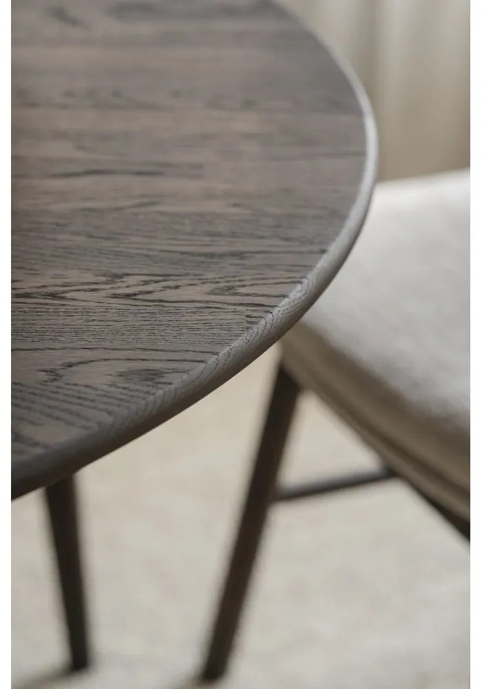 Tmavohnedý okrúhly rozkladací jedálenský stôl z dubového dreva ø 120 cm Tyler – Rowico