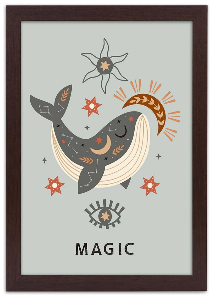 Gario Plagát Magická veľryba Farba rámu: Biela, Rozmery: 30 x 45 cm