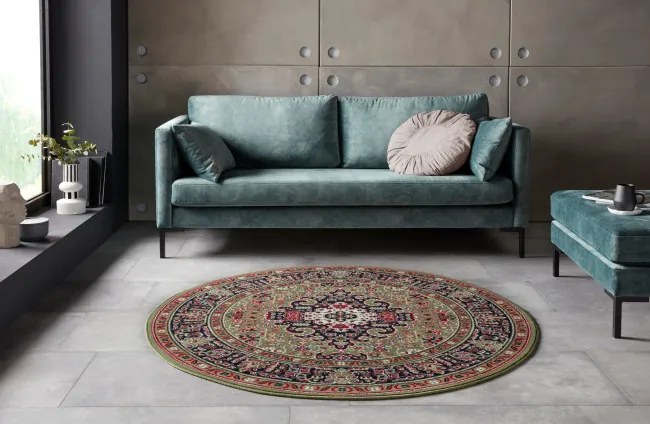 Koberec Hanse Home Mirkan Skazar Isfahan zelený kruh
