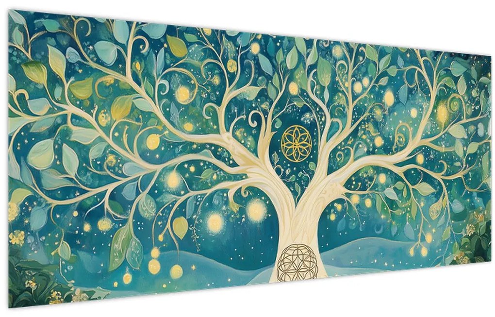 Obraz – Magický strom so špirálami (120x50 cm)