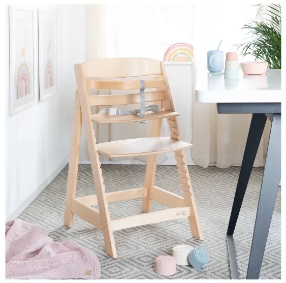 roba Detská drevená vysoká jedálenská stolička Sit Up (prírodná) (100306933)