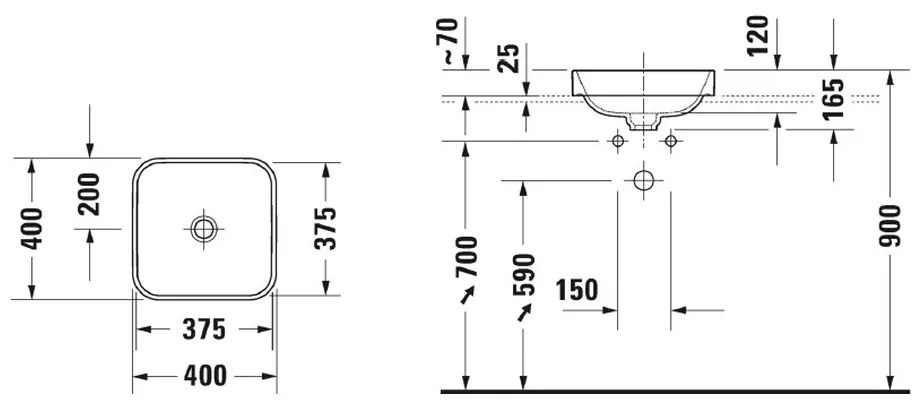 Duravit Happy D.2 Plus - Umývadlová misa 400x400 mm, matný antracit 2359401300