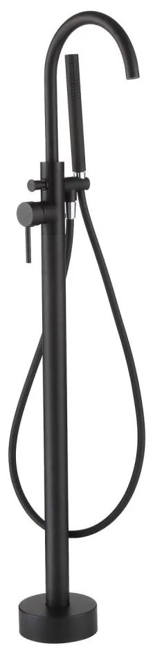 BATH DELUXE 28-114-01-02-00 - Voľne stojacia vaňová sada s batériou 116 cm čierna