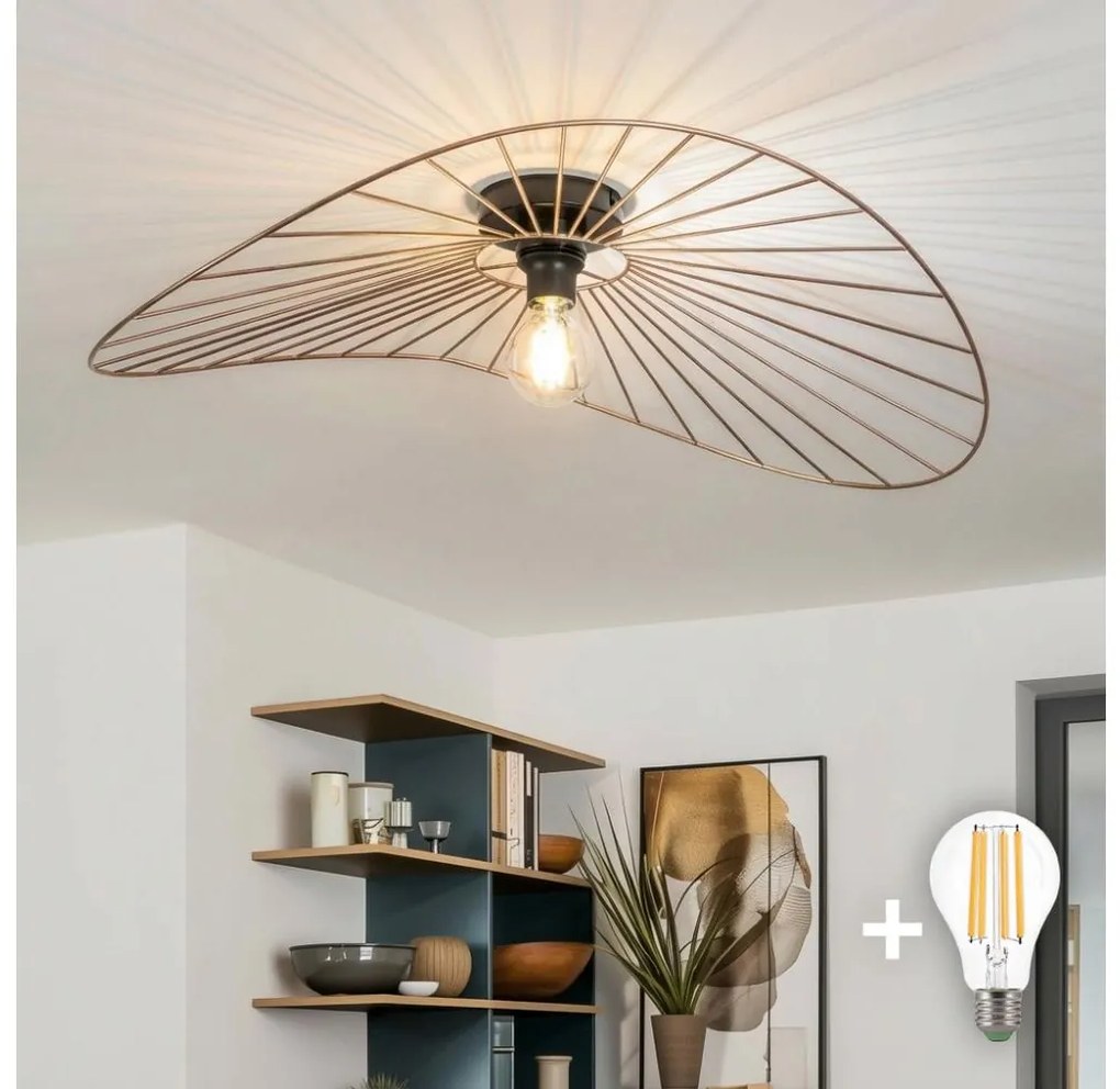 Brilagi - LED Prisadený luster CERIA WIRE 1xE27/40W/230V 60x80 cm bronz