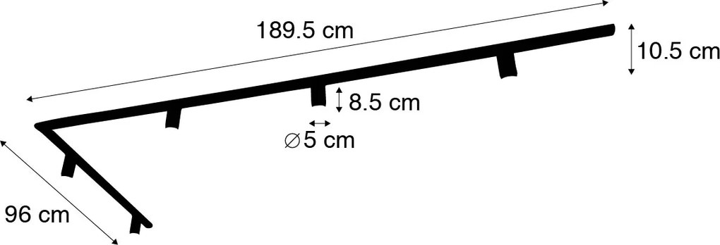 Moderný 1-fázový koľajnicový systém 5 svetiel vrátane objímky E27 biela - Jeana