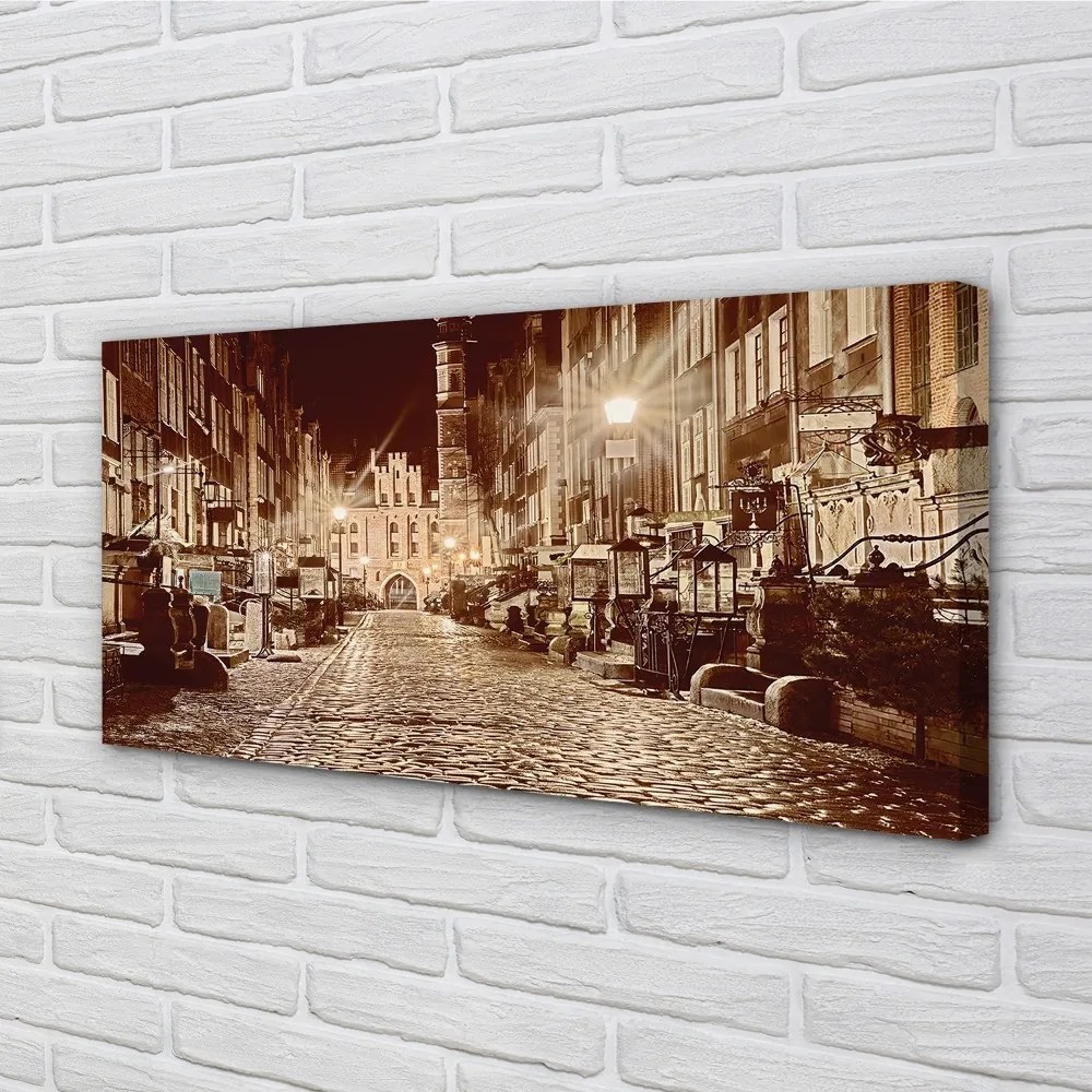 Obraz na plátne Gdańsk Staré Mesto Nočné 120x60 cm