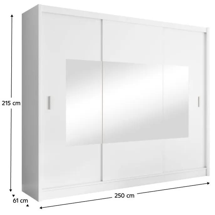 Tempo Kondela Skriňa s posuvnými dverami, biela, 250x215, MADRYT