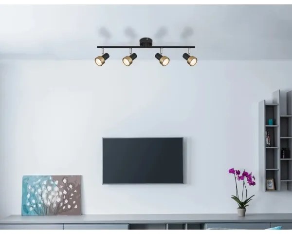 Globo 57917-4G - Bodové svietidlo MASON 4xGU10/25W/230V čierna/zlatá