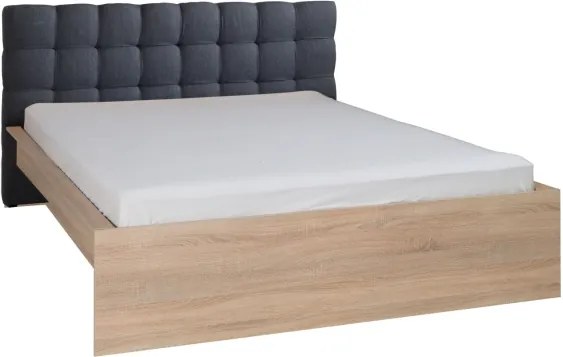 Manželská posteľ MEXIM dub sonoma / tmavosivá 180 x 200 cm