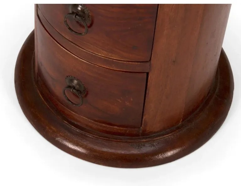 furniture-nabytek.cz - Masívna komoda Texas z akáciového dreva, lakovaná, hnedá – guľatá