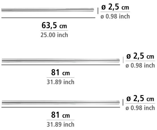 WENKO 19218100 - Tyč UNIVERSAL 2,5x2,5 cm chróm/biela