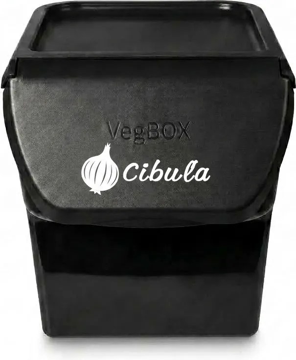 VILDE Úložný box na zemiaky a cibuľu s vetraním, VEGBOX sivý (14l - 5-8kg zemiakov)