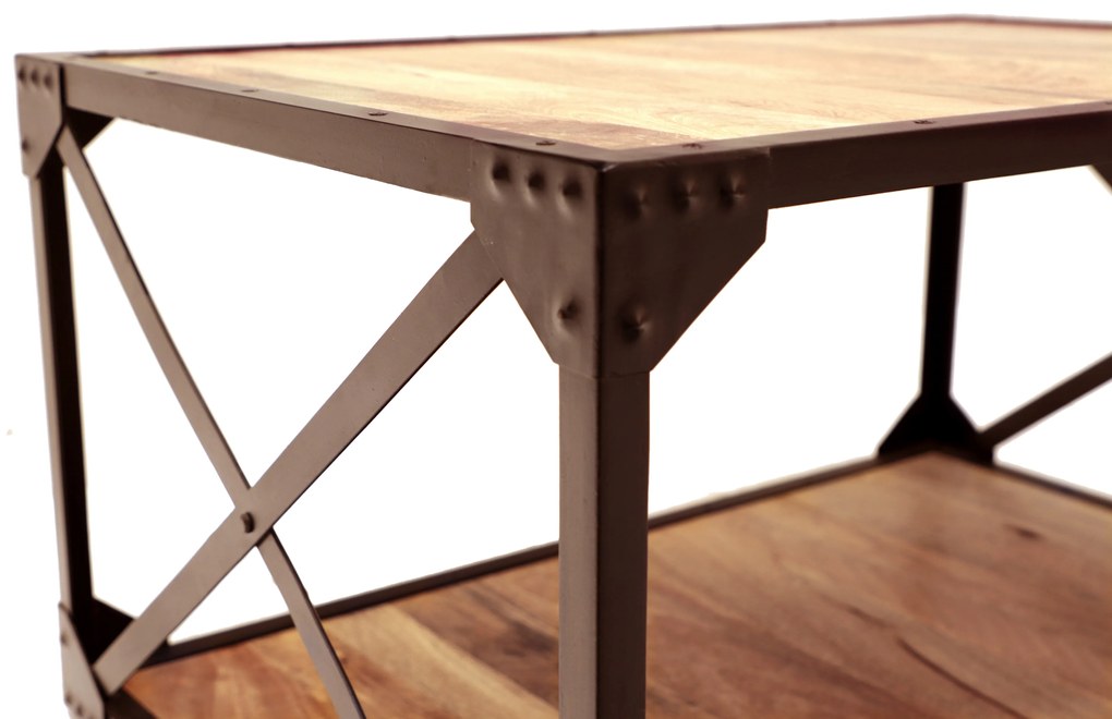 furniture-nabytek.cz - Konferenčný stolík kov drevo mango 90x45x60