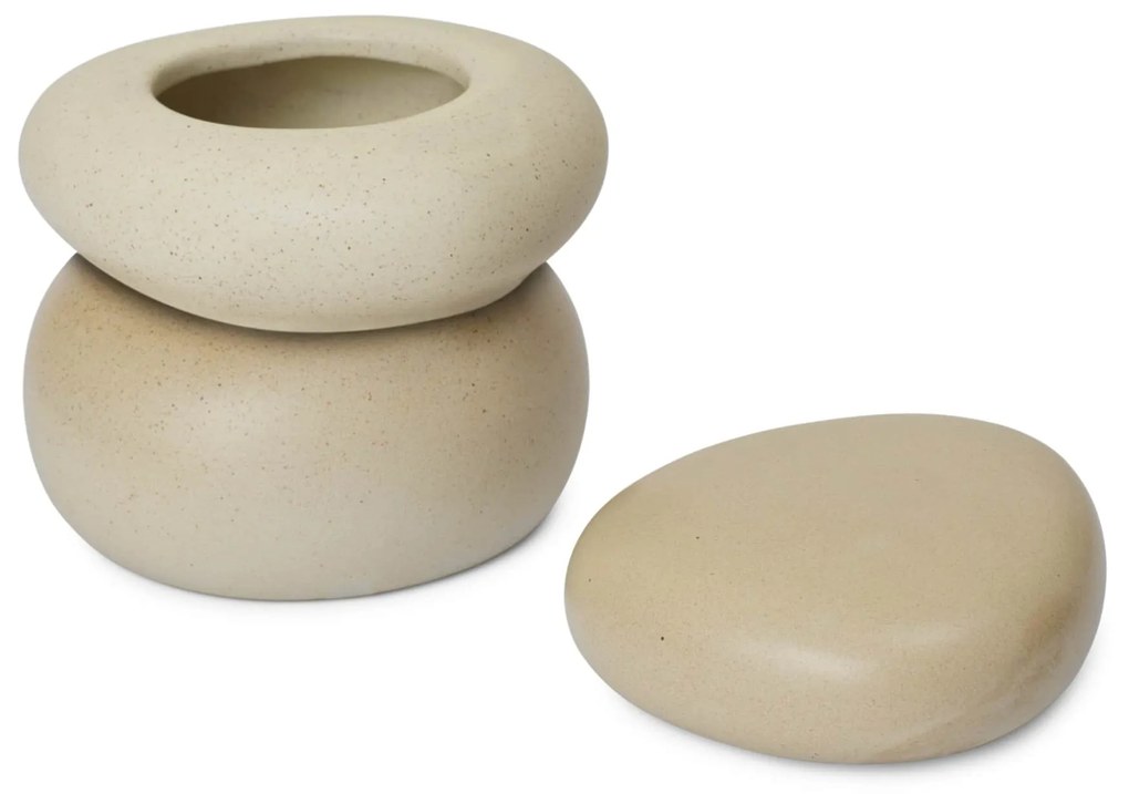 Ferm Living Úložná dóza Pebble Sand/Cream Large