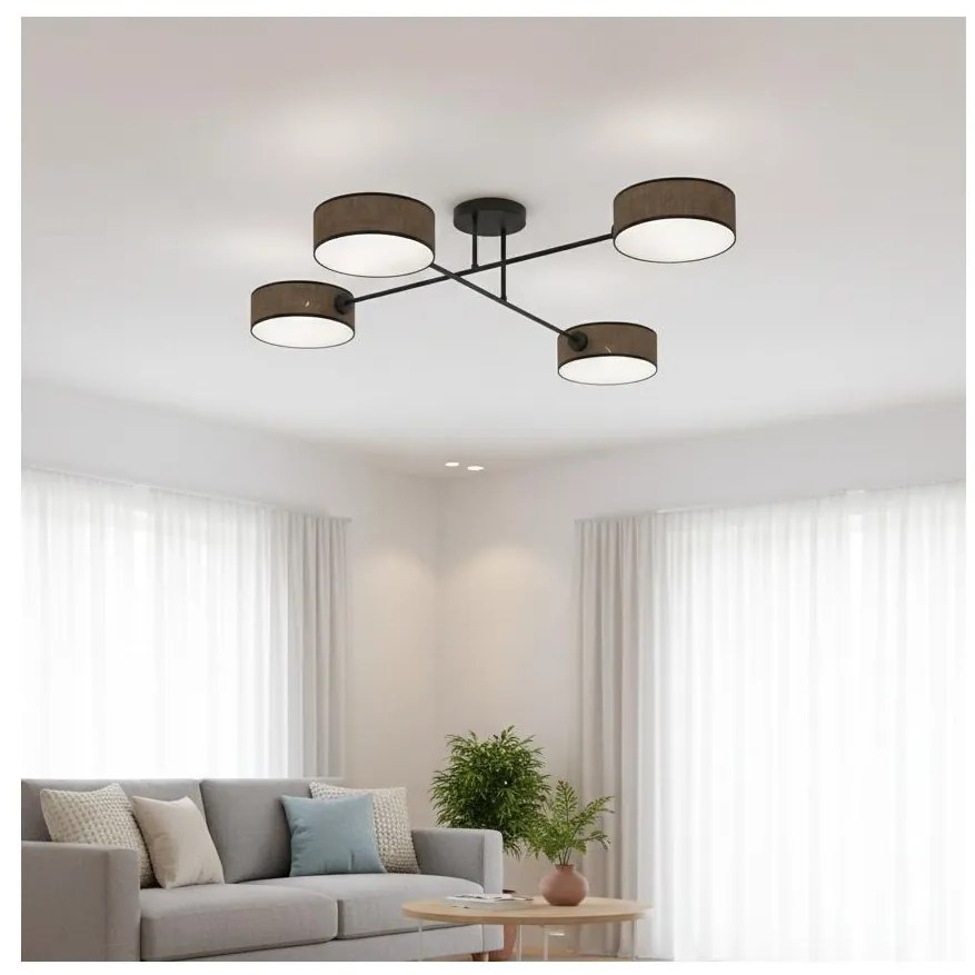 Prisadený luster MAGA 4xE14/10W/230V hnedý