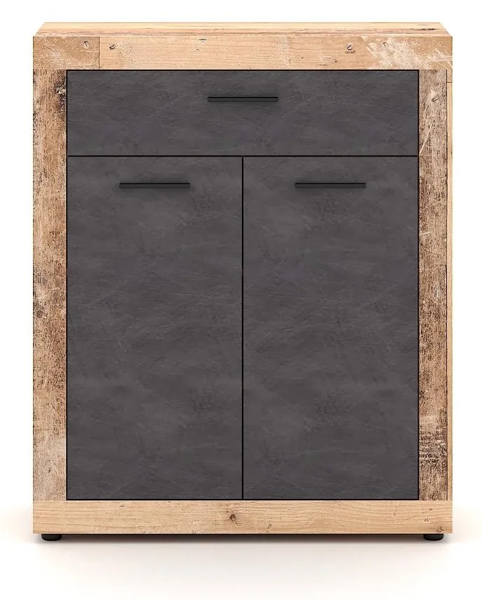 Komoda Luna 89,9 cm dub Matera svetlý/sivá