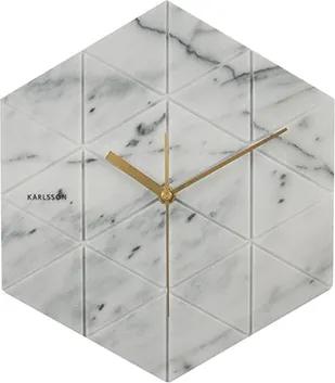 Nástěnné hodiny Trix, 25x28,5 cm, mramor, bílá Stfh-KA5591WH Time for home+