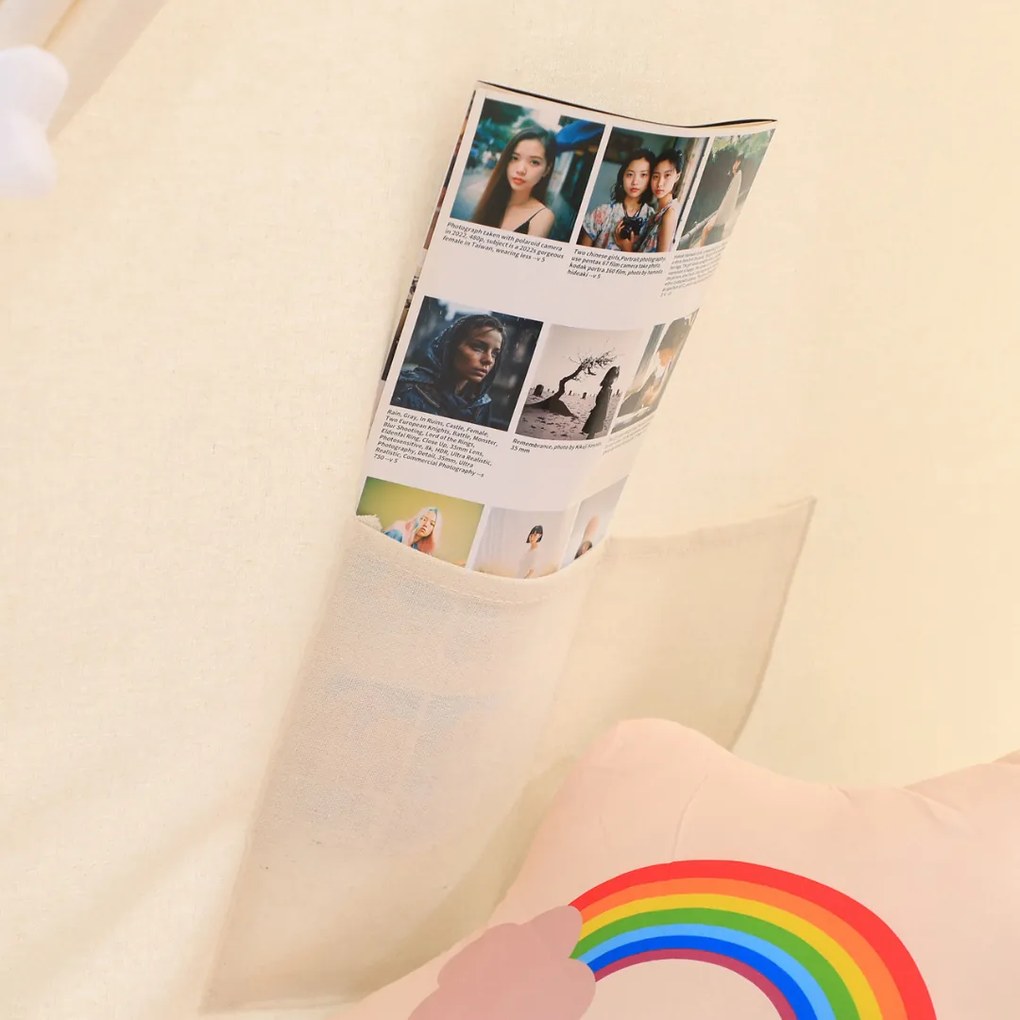 Detský stan teepee JULIUS, 120x120x160cm, biela/šedá Jurhan