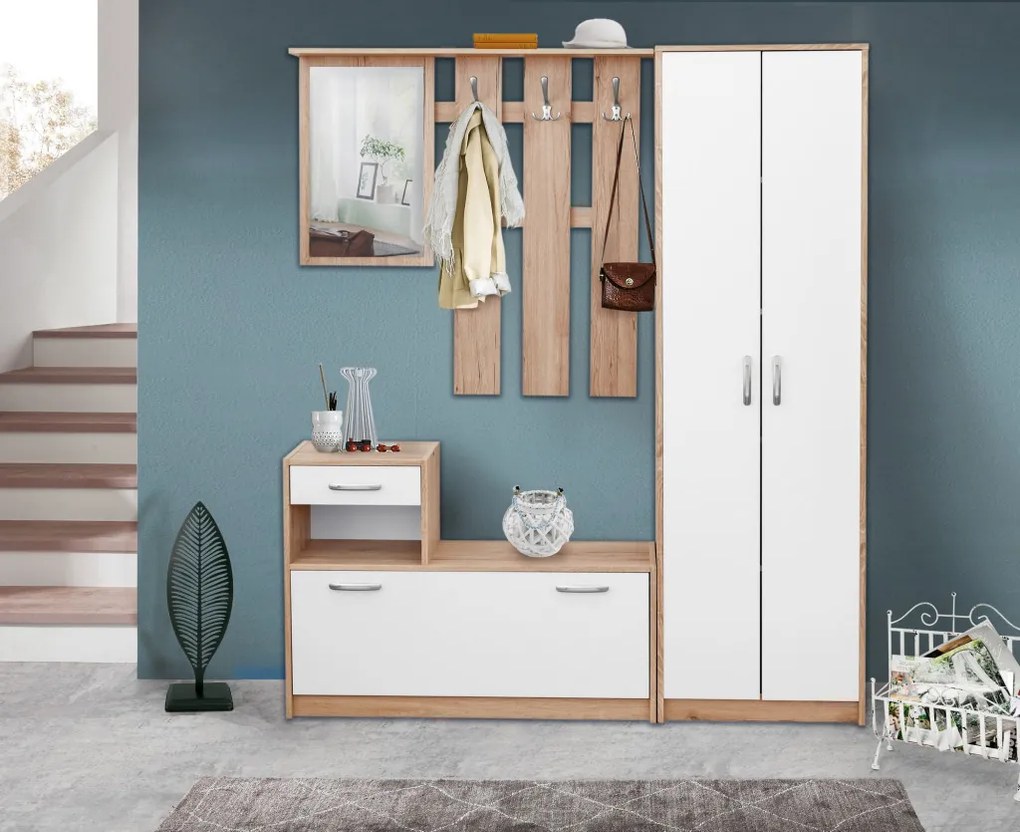 Predsieňová skriňa Astor Cabinet, dub/biela