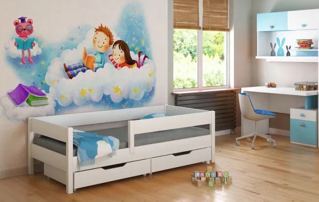 Detská posteľ so zábranou Mix - biela Rozmer: 160x80