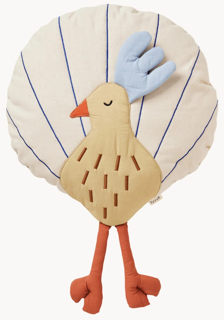 Plyšový vankúšik z organickej bavlny Peacock