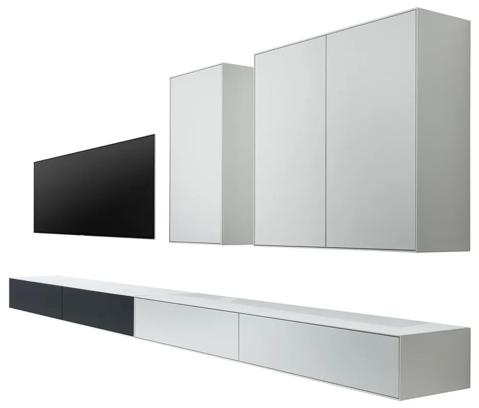 Čierno-biela zostava TV stolíka a 2 komôd Edge by Hammel - Hammel Furniture