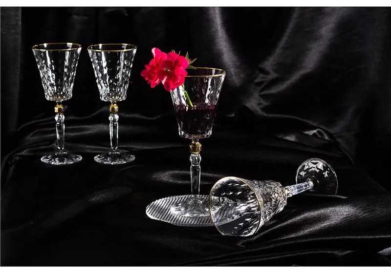 BOHEMIA PRESTIGE CONTE GOLD POHÁR NA VÍNO 260ML SADA 6 KS