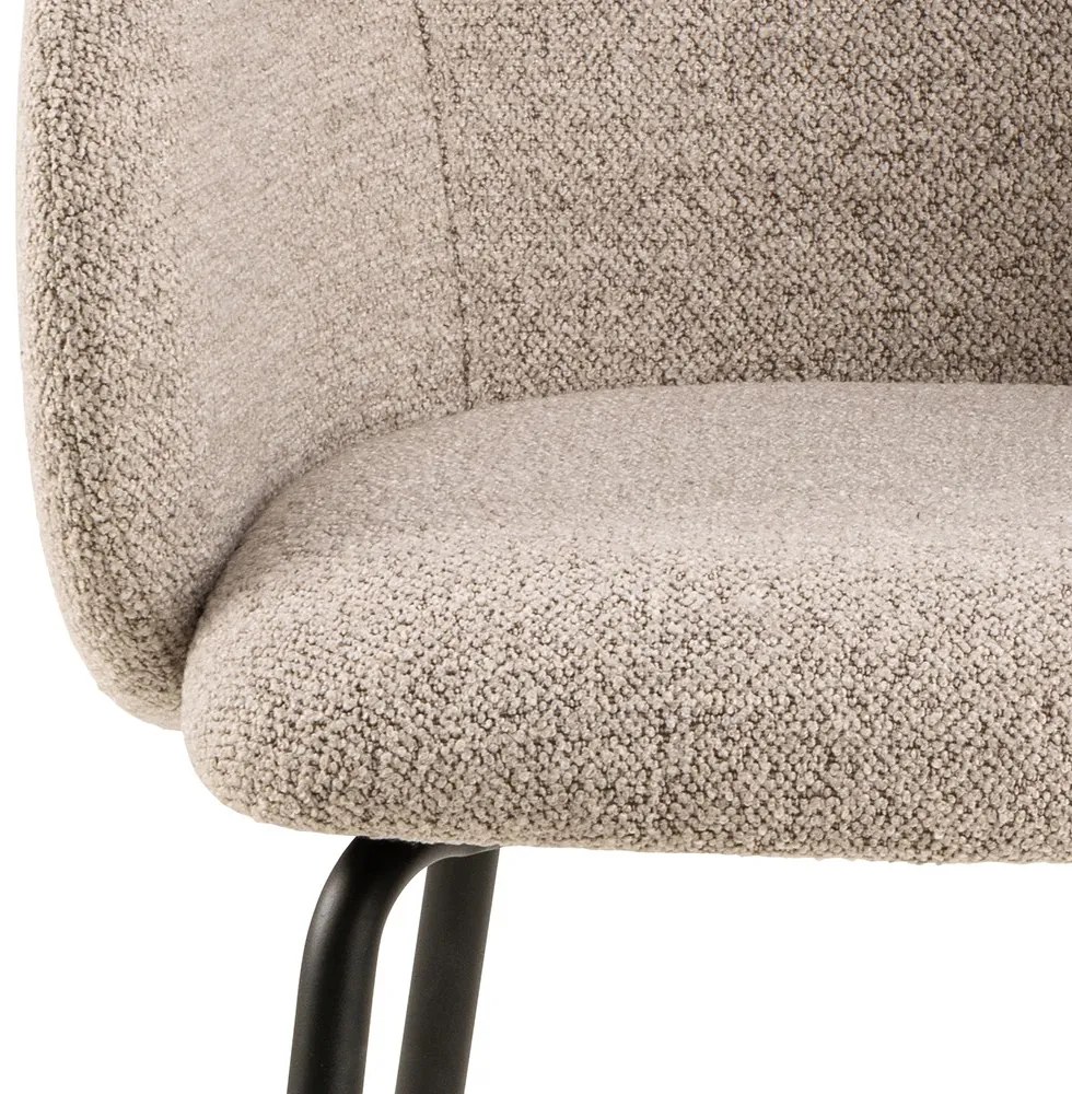 CLARA Béžová Latte (látka Monza 60)/čierne nohy – MODERNÁ ČALÚNENÁ  KRESLOVÁ STOLIČKA DO OBÝVAČKY/JEDÁLNE/KANCELÁRIE LOFT